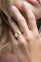 Load image into Gallery viewer, Layered &amp; Brass Textured Satin Ring
