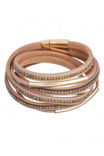 Load image into Gallery viewer, BEADED LAYERED LEATHER MAGNETIC BRACELET
