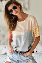 Load image into Gallery viewer, COLOR BLOCK POCKET TEE
