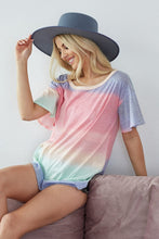 Load image into Gallery viewer, MULTI COLORED OMBRE FLARED SLEEVE TOP
