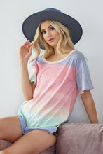 Load image into Gallery viewer, MULTI COLORED OMBRE FLARED SLEEVE TOP
