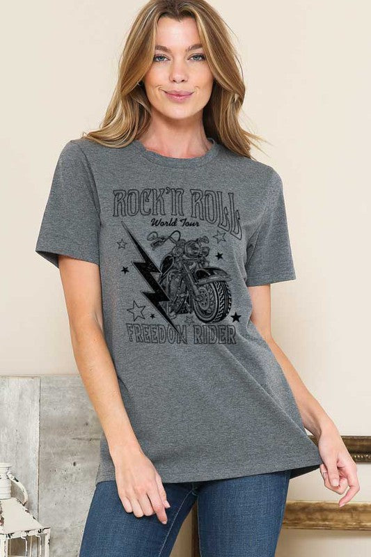 FREEDOM RIDER ROCK AND ROLL GRAPHIC TEE
