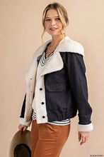 Load image into Gallery viewer, Faux Fur and Suede Denim Jacket
