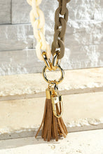 Load image into Gallery viewer, Two Tone Color Key Chain with Tassel
