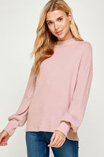 Load image into Gallery viewer, BRUSHED RIB MOCK NECK SWEATER

