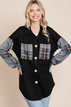 Load image into Gallery viewer, FLANNEL PLAID CONTRAST SHACKET
