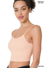 Load image into Gallery viewer, Ribbed Seamless Cropped Cami with Bra Pads
