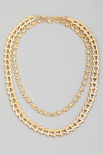Load image into Gallery viewer, LAYERED DOUBLE CHAIN CHUNKY NECKLACE
