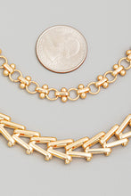 Load image into Gallery viewer, LAYERED DOUBLE CHAIN CHUNKY NECKLACE
