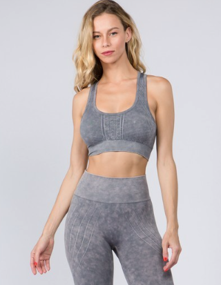 STONE WASHED LEGGINGS- GRAY