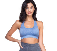 Load image into Gallery viewer, ACTIVE FITNESS PADDED PUSH UP SPORTS BRA - DENIM BLUE
