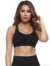 Load image into Gallery viewer, SPORTS BRA WITH BACK CUT OUT DETAIL- BLACK
