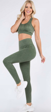 Load image into Gallery viewer, STONE WASHED LEGGINGS- GREEN
