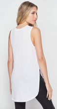 Load image into Gallery viewer, SOLID SLEEVELESS HIGH-LOW ROUND NECK TOP- WHITE
