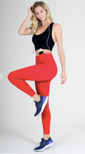 Load image into Gallery viewer, ACTIVE WEAR LEGGINGS WITH HIDDEN POCKET- RED
