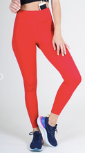 Load image into Gallery viewer, ACTIVE WEAR LEGGINGS WITH HIDDEN POCKET- RED
