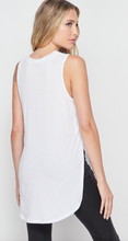 Load image into Gallery viewer, SOLID SLEEVELESS HI LOW ROUND NECK TOP -NAVY
