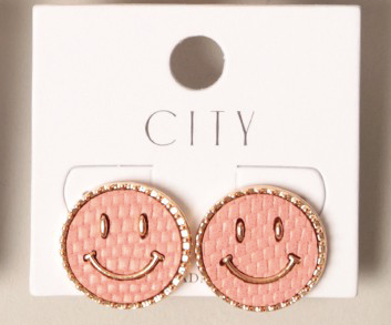 SMILES FOR DAYS COLORED STUD POST EARRINGS - 3 COLORS