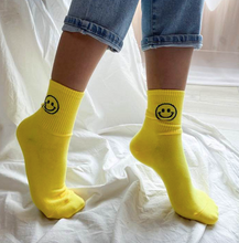 Load image into Gallery viewer, SMILES FOR DAYS NEON MID CALF SOCKS
