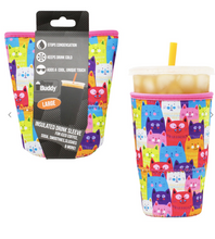 Load image into Gallery viewer, BREW BUDDY ICED COFFEE SLEEVE- CAT LOVER PRINT

