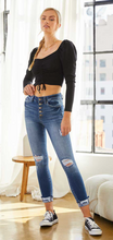 Load image into Gallery viewer, High Rise Button Fly Ankle Skinny Kan Can Jeans

