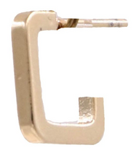 Load image into Gallery viewer, Brass Square open hoop earrings
