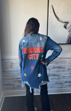 Load image into Gallery viewer, Kansas City Team Spirit Ultimate Shacket- Medium denim wash
